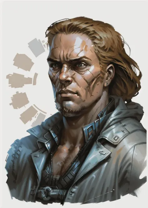 rpp, portrait of the terminator, illustration, concept art, in the style of greg rutkowski, <lora:dnd_portrait:0.7>