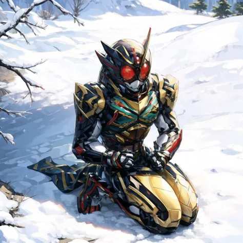 <lora:add_brightness:0.5><lora:add_detail:0.5>
 <lora:kamen:0.8>kamen,
<lora:orz:0.7>orz,all fours,full body, from above,
(head down,facing down), 
(snow,mountain,bare tree),