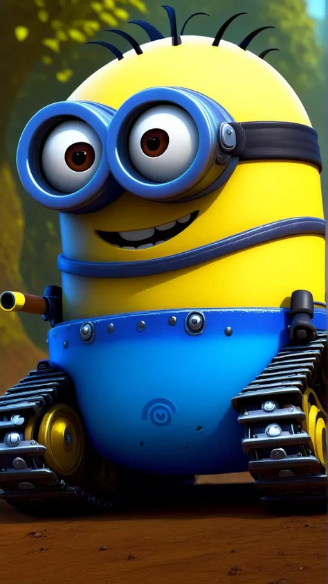 <lora:MinionStyleXL:1.3> MinionStyle tank as a minion, 3D, pixar, CG, (colorful:1.2)