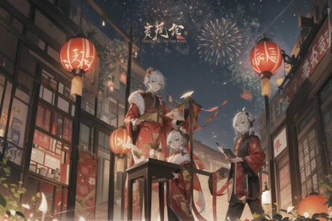 year of the dragon, chinese lanterns, text 2024, fireworks, <lora:DW-000008:0.2> <lora:more_details:0.6>