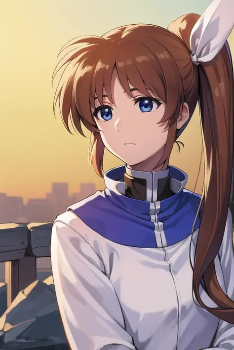 nanohatakamachi, <lyco:nanohatakamachi-lyco-nochekaiser:1>,
nanoha takamachi, (takamachi nanoha:1.5), long hair, blue eyes, brown hair, hair ribbon, (side ponytail:1.5), white ribbon,
BREAK magical girl, jacket, collar, puffy sleeves, long sleeves, white j...