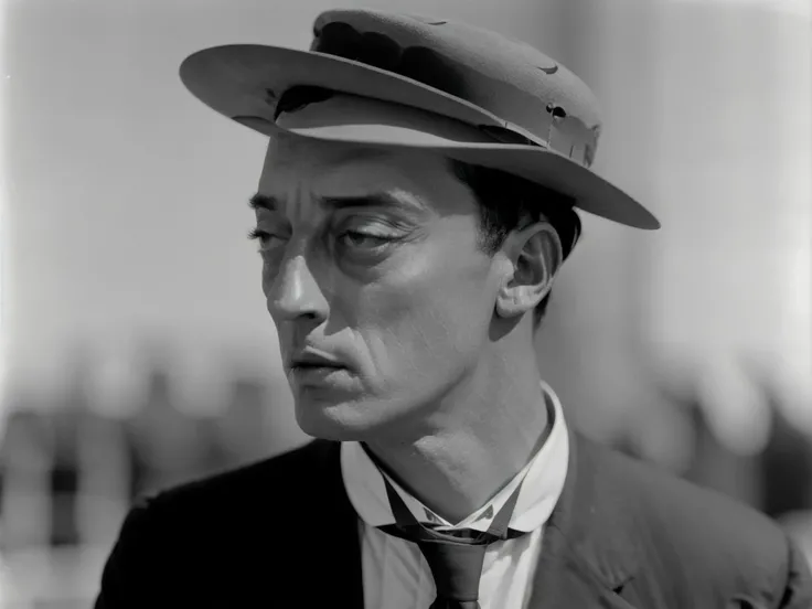 <lora:Buster Keaton-2.0b:1.0> buster keaton, riding a horse, sharp, realistic, 4k, film grain, bokeh, side view