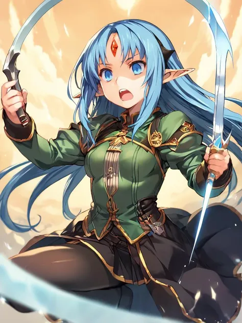 a close up of a person holding a sword and a sword