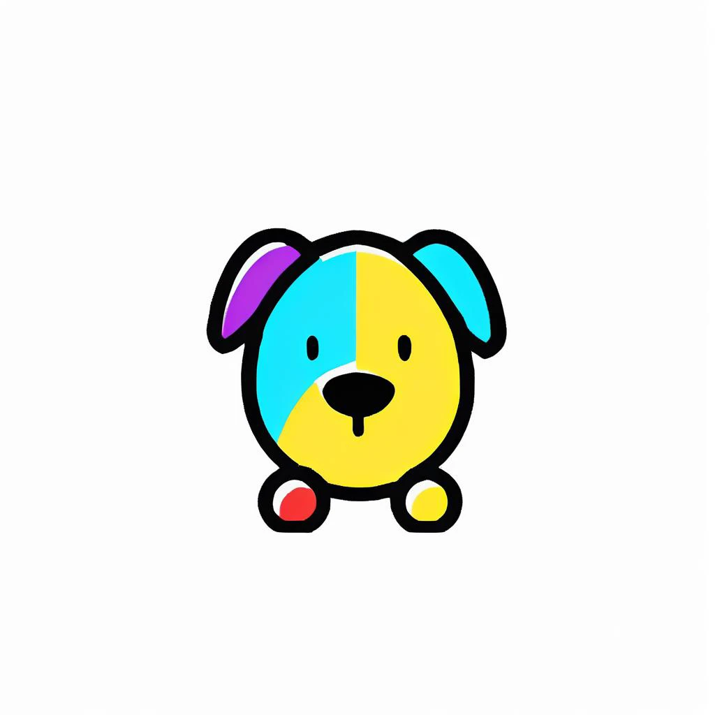 concept art Minimalism (icon),Black theme,dog,colorful,best quality,<lora:icon-test:1> . digital artwork, illustrative, painterly, matte painting, highly detailed