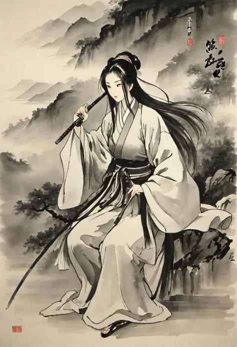 <lora:xl_shuimo-000012:1>,ink wash painting,wuxia,