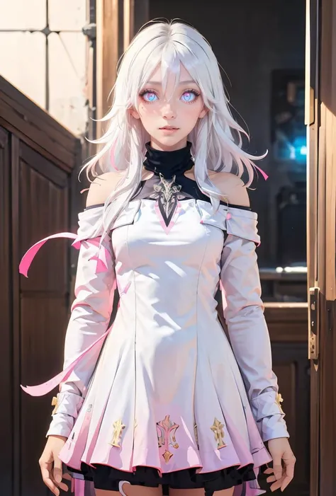 (masterpiece, best quality), 1girl,   <lora:EileenHSR:0.8> EileenHSR, 1girl, solo, long hair, white hair, blue eyes, pink eyes, multicolored eyes, long sleeves, white dress, hair between eyes, bare shoulders, jacket,