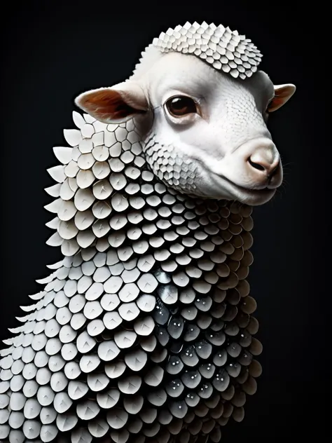 A ninja scaleborn lamb covered in scales and hexagonal scales hiding in the shadows <lora:Scaleborn_SDXL:1> , <lora:EnvyBetterHiresFixXL01:0:hr=1>