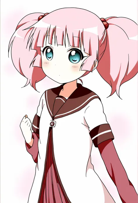 1girl,yoshikawa chinatsu,yuru yuri,pink hair,twintails,hair ornament,blue eyes,bangs