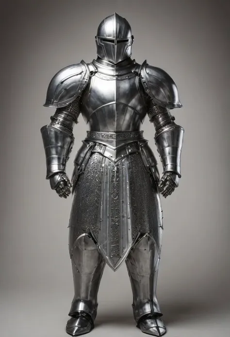 a man in a silver armor suit standing with his hands on his hips