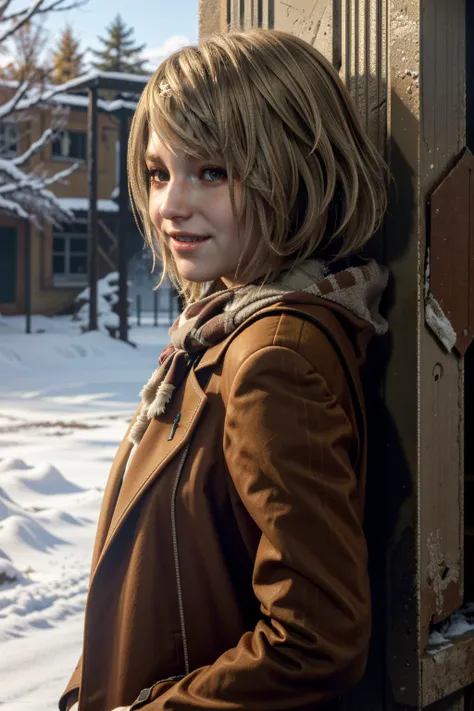 ((ultra detailed, masterpiece, best quality))
 <lora:RE4Ashley:0.8>
RE4Ashley, 1girl, solo, blonde hair, in a winter wonderland, cowboy shot, winter clothing, smile