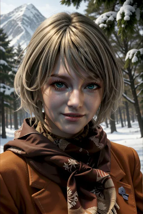 ((ultra detailed, masterpiece, best quality))
 <lora:RE4Ashley:0.8>
RE4Ashley, 1girl, solo, blonde hair, in a winter wonderland, cowboy shot, winter clothing, smile