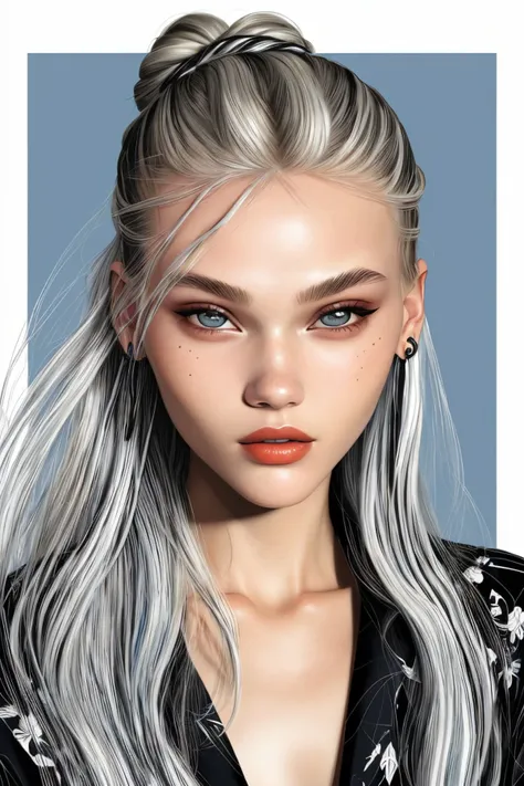 (comic, graphic illustration, comic art, graphic novel art, vibrant, highly detailed:1.15), <lora:sd15_VasilinaKireenko_locon_24_v1-000012:1> VasilinaKireenko blonde hair smile, focus on eyes, close up on face, wearing jewelry, dark powder blue color hair ...