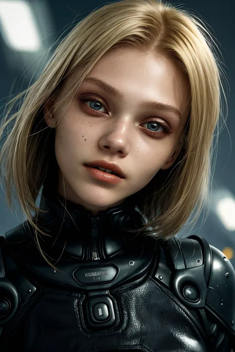 (dystopian depiction, dark, bleak, futuristic, detailed:1.15), <lora:sd15_VasilinaKireenko_locon_24_v1-000012:1> VasilinaKireenko blonde hair smile, focus on eyes, close up on face, hair styled as high volume pixie,