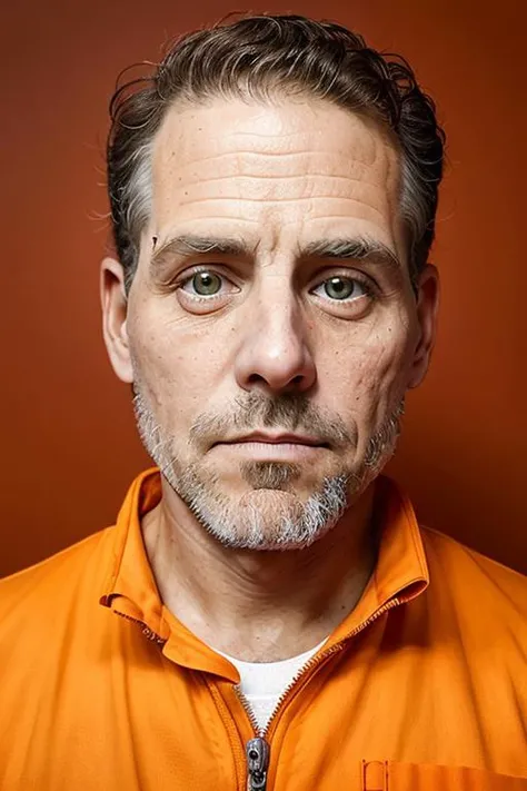 848y81d3n in orange jumpsuit, detailed face, sharp focus, prison cell