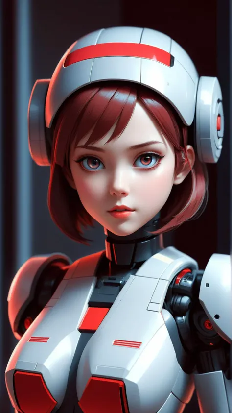 <lora:NESStyleXL:1>NESStyleA cyborg girl with big and cute eyes, fine-face, realistic shaded perfect face, fine details. red and black robotic parts. Very anime. Realistic shaded lighting poster by Ilya Kuvshinov katsuhiro, magali villeneuve, artgerm, Jere...