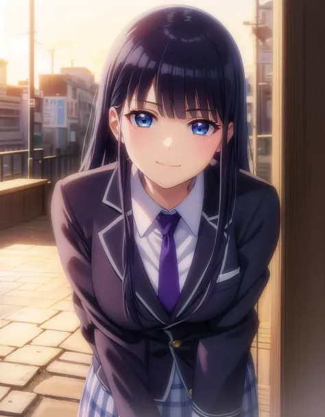 skikaruga, <lora:sk ikaruga s1-lora-nochekaiser:1>,
ikaruga, long hair, blue eyes, black hair, bangs, blunt bangs,
BREAK skirt, shirt, school uniform, pleated skirt, necktie, purple skirt,
BREAK outdoors, classroom,
BREAK looking at viewer, (cowboy shot:1....