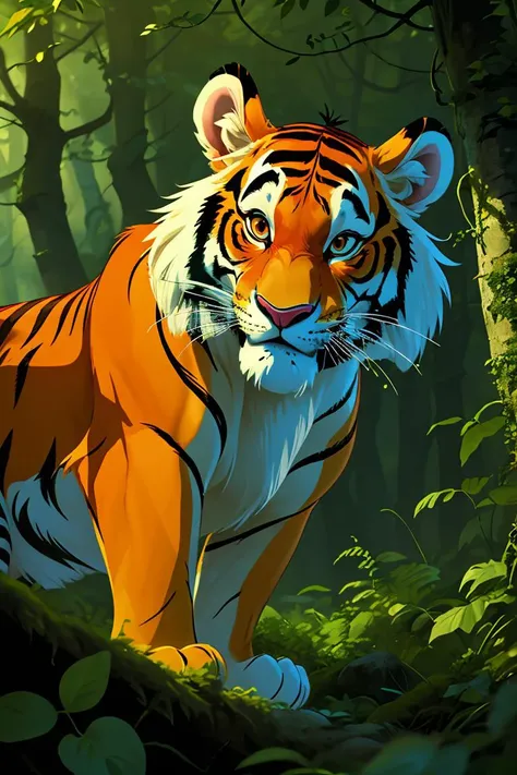 ((masterpiece, best quality)),master piece,high quality,A tiger in the forest,Disney style,animated film,cartoon,<lora:ãç»æ¬æç»ãå¿ç«¥æäºç»æ¬ å¨ç»çµå½±é£æ ¼_v1.0:0.8>,