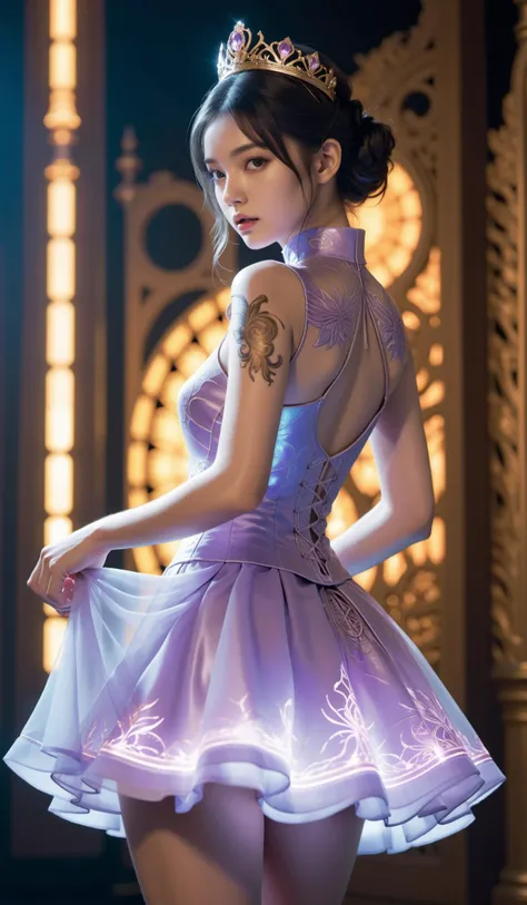 (Best quality,masterpiece,ultra realistic:1.3), (extremely intricate masterful beautiful:1.3), (hyperrealistic photography,Panorama,photorealistic:1.4),(extremely ultra-detailed),RAW, (natural skin, detailed skin),(skindentation:0.3),(rococo style:1.3),(Ar...