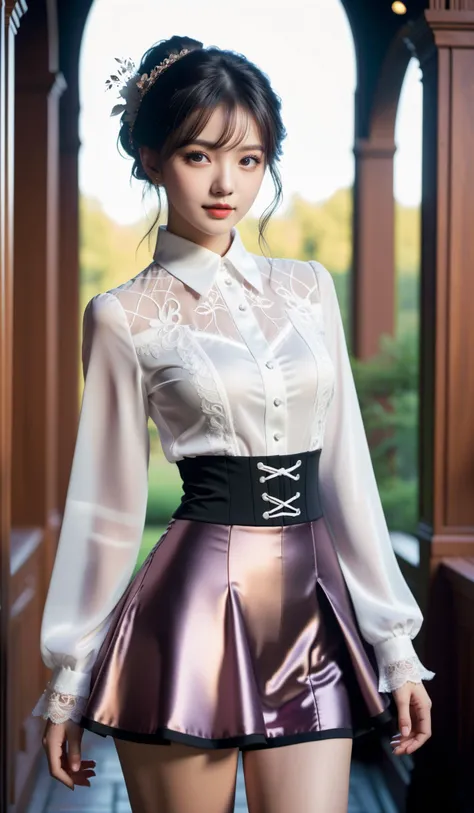 (Best quality,masterpiece,ultra realistic:1.3), (extremely intricate masterful beautiful:1.3),(hyperrealistic photography,Panorama,photorealistic:1.4),(extremely ultra-detailed),RAW, (natural skin, detailed skin),(skindentation:0.3),(Rococo:1.4),(Art Nouve...