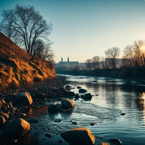 (((by a river with the elbe river in the background))), volumetric lighting, vibrant colors, 4k epic detailed, shot on kodak, 35...