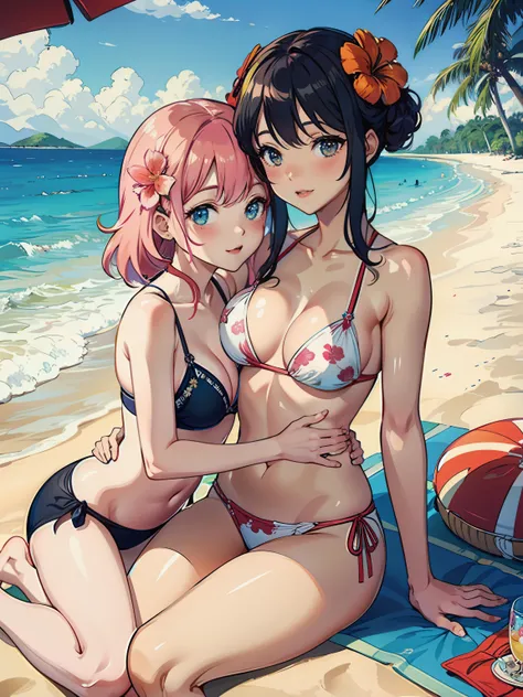 🏖️👩‍❤️‍👩👯‍♀️🩱👙🌺🌅🌊🌴🍹🍦🐚💖💋