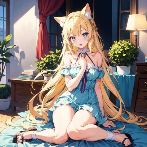 1girl, anime cat girl, beautiful, intricate details, extremely delicate and beautiful, best quality, best illumination, detailed, high resolution, illustration, finely detailed eyes