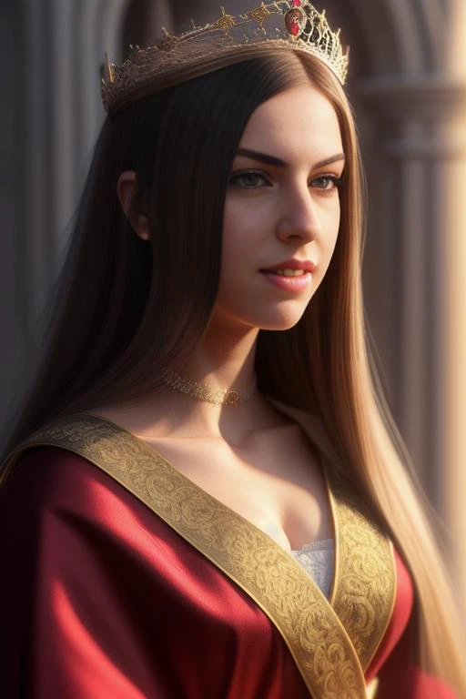 stellacox as a medieval princess stganding in front of a castle, princess robe, crown, masterpiece, best quality, highest quality, cinematic lighting, (volumetric lighting), extremely detailed CG unity 8k wallpaper, focused, 8k wallpaper, 4k wallpaper, ext...