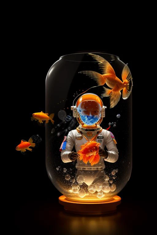 INIT_PROMPT An Astronaut with a goldfish bowl full of water for a head. C++ARAVAGGIO_endprompt