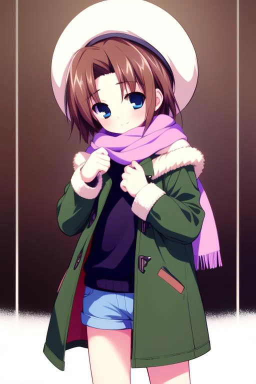 <lora:Shiki_Akimi:0.8>shikiakimi, blue eyes, brown hair, short hair, 1boy, soro, 
fur hat, scarf, coat, shoes, happy, standing, looking at viewer, cowboy Shot,
masterpiece, high quality, very_high_resolution, large_filesize, full color,