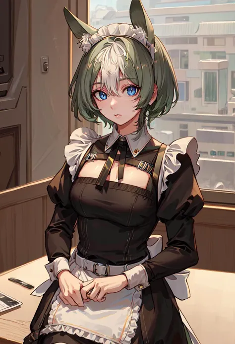 best quality, masterpiece, highres, solo, (proviso_arknights:1.10), (maid:1.40), (long maid dress:1.15), 13 <lora:proviso_arknights:0.80>