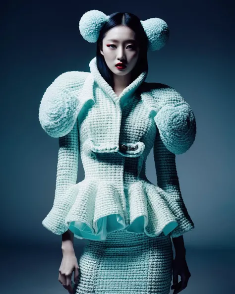 weird fashion, fashion photography , crazy fashion, by jinyoung shin, , cinematic,<lora:weird_fashion:1.0>