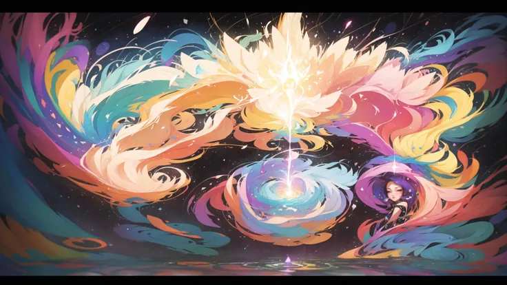 anime anime wallpapers with a colorful swirl and a star