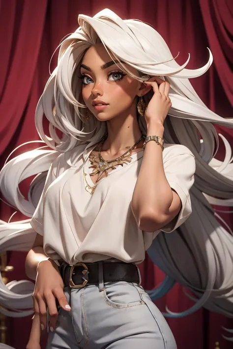 bs_purpalpaca, a woman with long hair,  and a white top,  and a necklace on her neck, upper body, 
masterpiece, best quality, intricate detail
<lora:add_sharpness:1.0><lora:add_sharpness:1.0>