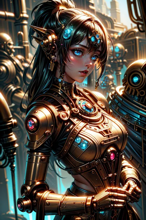 a woman in a futuristic suit with a sci - fiorer on her chest