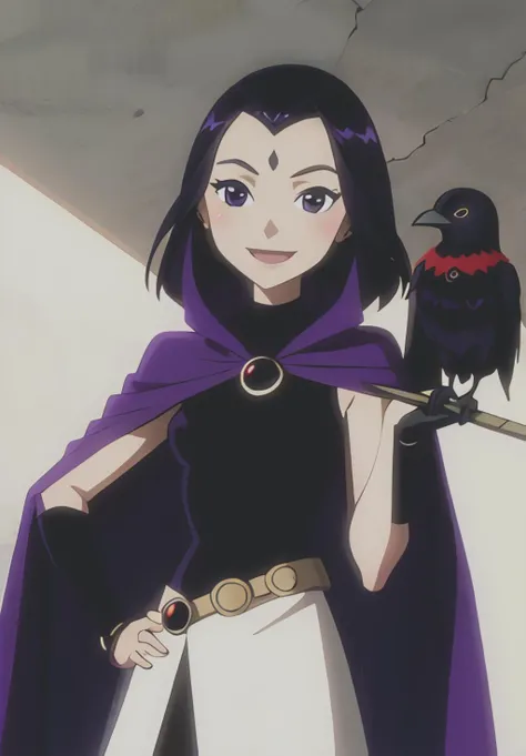 <lora:Teen_Titans:0.6>,Raven ,smile,