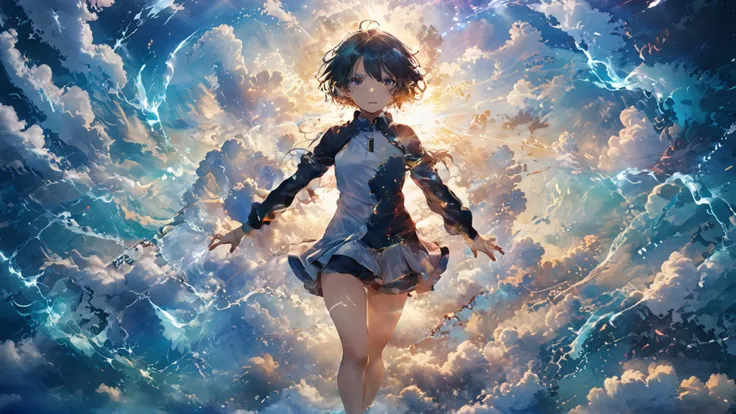 anime key visual, full body shot of a Heavenly "The Ripple of Experience", Energetic, key visual, <lora:Double_Exposure:1> double exposure