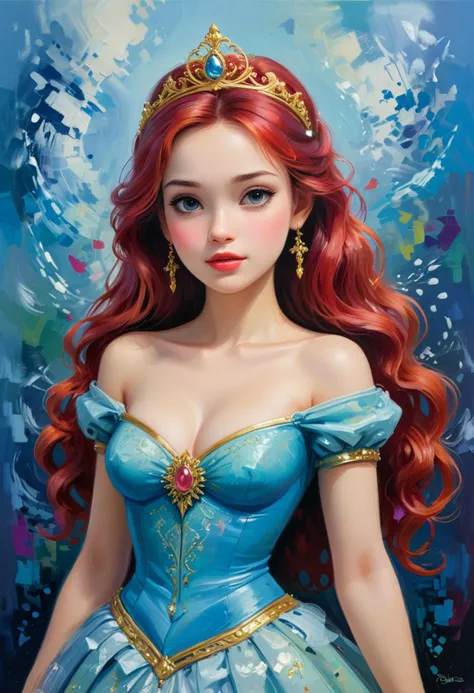 masterpiece, oil painting of Disney Princess Namaari, in the style art brut