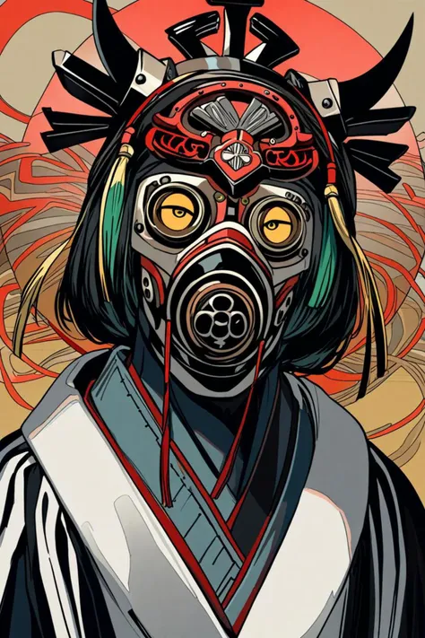 a intricate headpiece and head straight down in a lovecraftian background in the style of gas mask in ukiyo e style, width, <lora:sdxl_lightning_8step_lora.safetensors:1.0>, <lora:add detail xl.safetensors:1.5>, masterpiece, best quality, very aesthetic, a...