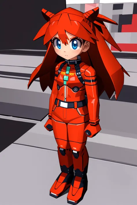 souryuu asuka langley, solo, blue eyes, red hair, red latex suit, (n64-lowpoly style:1.2), low poly, low-poly,
<lora:N64 Lowpoly:1>