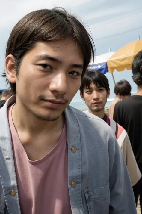 there is a man standing in front of a crowd of people