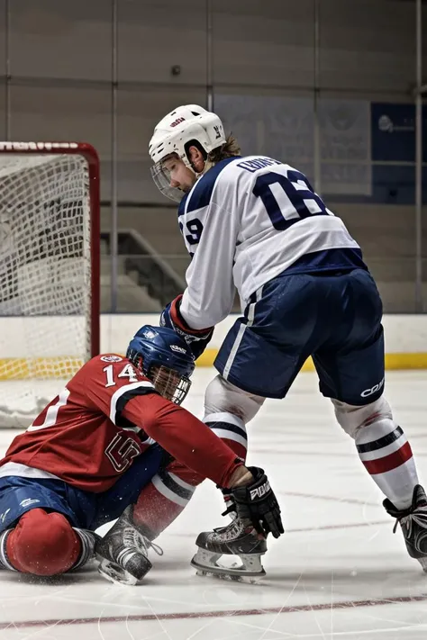 Photo (1man), , Playing Icehockey, secretive,