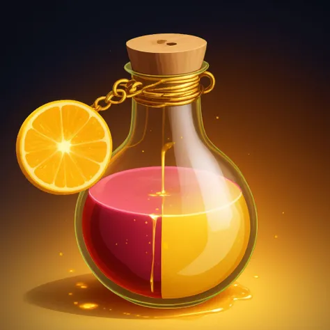 glowing potion, glowing gold liquid, glowing gold