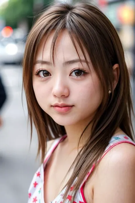 RAW close-up portrait photo, KonnoAsami in busy Tokyo street, fcDetailPortrait