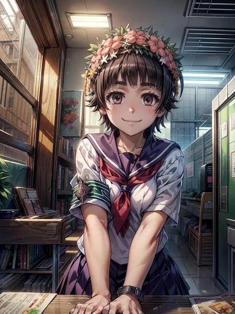 (((pixel-perfect, detail-perfect)))  best quality, masterpiece,  1girl    <lora:uiharu-toaru-01:0.8>, uiharu kazari  <lora:detail_slider_v4:2>  ,sakugawa school uniform, armband, light smile,