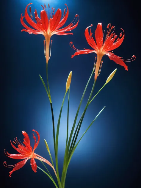 ((detailed)), ((masterpiece)), ((best quality)), (Exquisite), (Enchanting), (Elegant), (Lycoris radiata), Flower, Conceptual, Non-figurative, Controlled illumination, Photography lighting, Controlled light, Distant subjects, Extreme reach,