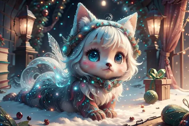 RAW photo,award winning photo,(masterpiece:1.3),(best quality,ultra detailed,intricate),(pretty eyes:1.2),open bright eyes,"dark clear winter sky with colorful aurora lights",<lora:aurora-style-richy-v1:0.8>,aurora-style,, winter fairy, glittery face, tran...