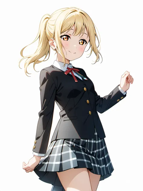 anime girl in school uniform with a ponytail and a bow