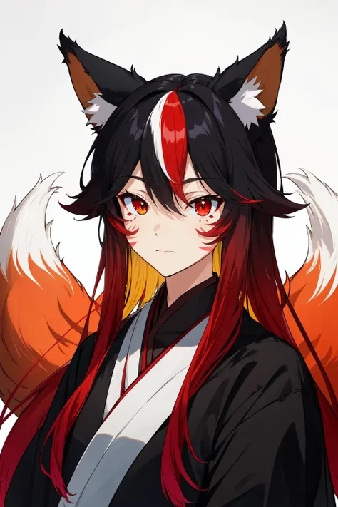 a close up of a person with long hair and a cat ears