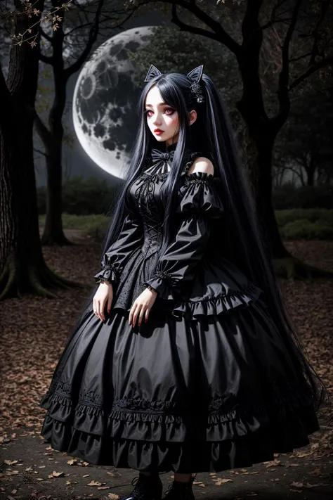 ((Masterpiece, best quality)), edgQuality,
GothGal, a woman with long hair and a dress posing for a picture next to a tree, woman wearing a GothGal outfit, dark, night,moon,stars
<lora:edgGothGal_MINI:1>