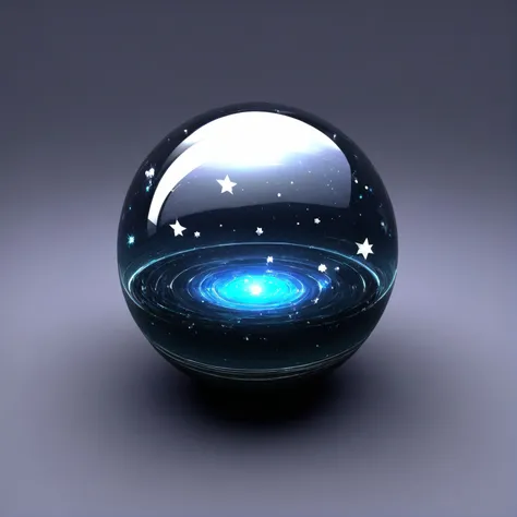 a close up of a glass ball with a galaxy inside